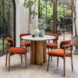 Column Marble Dining Table  Natural