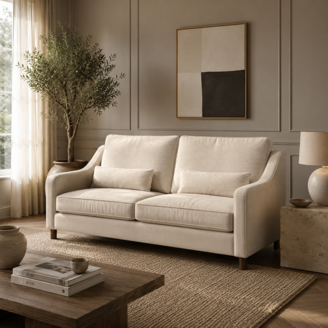 Hampton 4 Seat Sofa In Ivory Boucle