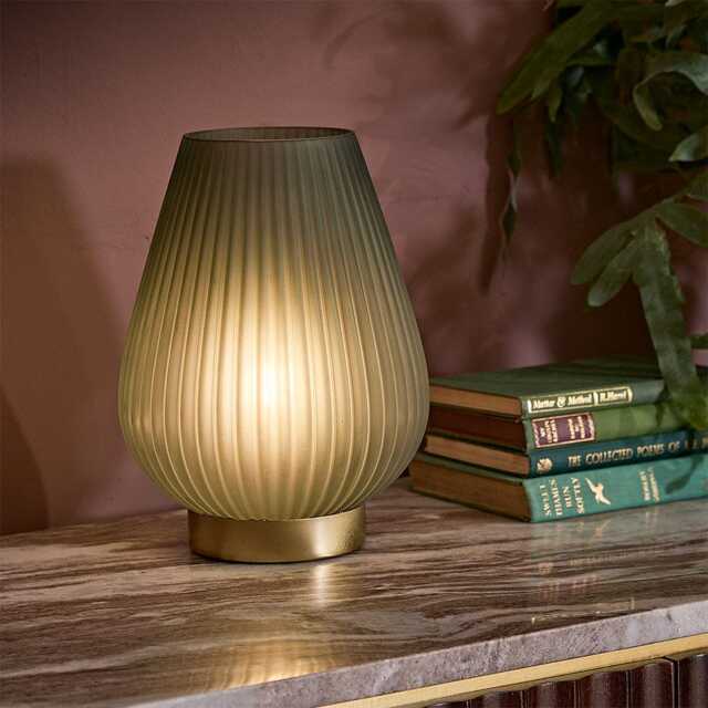 Phoebe Table Lamp In Green by Atkin And Thyme, H28 x W21 x D21 cm - image 1
