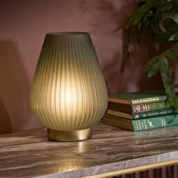 Phoebe Table Lamp In Green by Atkin And Thyme, H28 x W21 x D21 cm