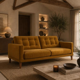 Fitzroy 4 Seat Sofa In Turmeric Easy Care Velvet