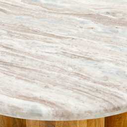 Column Marble Coffee Table - Natural by Atkin And Thyme, H41 x W82 x D82 cm - thumbnail 5