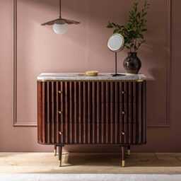 Flute Marble Chest Of Drawers in Vintage