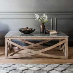 Lily Marble Top Coffee Table by Atkin And Thyme, W120 x D65 x H43cm