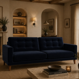Fitzroy 4 Seat Sofa In Indigo Easy Care Velvet