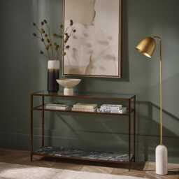 Flint Granite Console Table by Atkin And Thyme, H81 x W120 x D38 cm