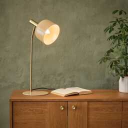 Emma Table Lamp In Latte by Atkin And Thyme, H56 x W19.5 x D20 cm - thumbnail 2