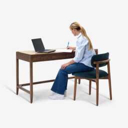 Mirabelle Travertine Desk by Atkin And Thyme, H76 x W140 x D60 cm - thumbnail 4