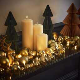 Retro Bauble 2M Garland  Gold