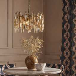 Oriana Lustre Glass Chandelier by Atkin And Thyme - thumbnail 2