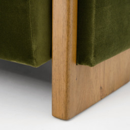 Audrey Exposed Wood Frame Armchair in Green Velvet by Atkin And Thyme - thumbnail 3