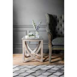 Lily Marble Top Side Table by Atkin And Thyme, W51 x D51 x H55cm - thumbnail 3