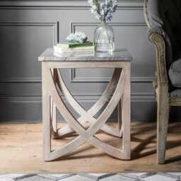 Lily Marble Top Side Table by Atkin And Thyme, W51 x D51 x H55cm