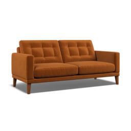 Fitzroy 3-Seat Sofa In Burnt Eco Velvet by Atkin And Thyme