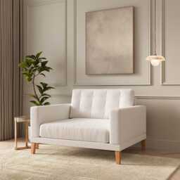 Fitzroy Loveseat In Ivory Boucle by Atkin And Thyme, H86 x W126 x D100 cm - thumbnail 2