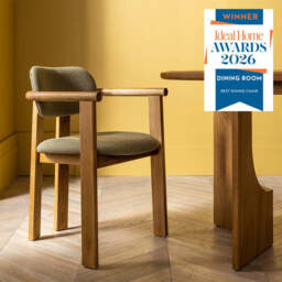 Cora Oak Dining Chair In Olive Green Bouclé