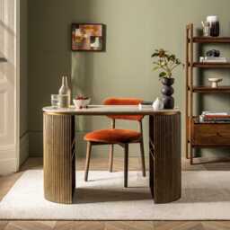 Layla Dining Chair In Rust Velvet by Atkin And Thyme, H79 x W49 x D52.5 cm, Seat Height 48cm - thumbnail 5