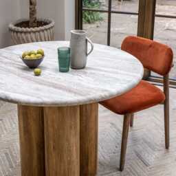 Layla Dining Chair In Rust Velvet by Atkin And Thyme, H79 x W49 x D52.5 cm, Seat Height 48cm - thumbnail 4