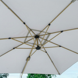 Taupe 3m Deluxe Cantilever Parasol by Atkin And Thyme, H300 x W300 x D248 cm - thumbnail 2