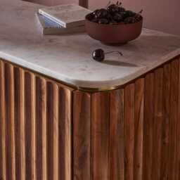 Flute Marble Drinks Cabinet by Atkin And Thyme, W95 x D41 x H90cm - thumbnail 5