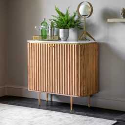 Flute Marble Drinks Cabinet by Atkin And Thyme, W95 x D41 x H90cm - thumbnail 4