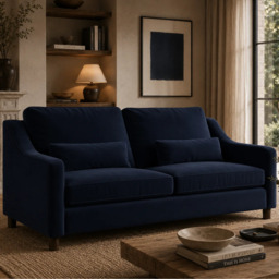 Hampton 4 Seat Sofa In Indigo Easy Care Velvet