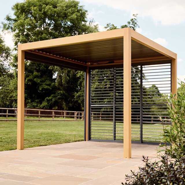 Savannah Pergola with Lights 3m x 3m Oak
