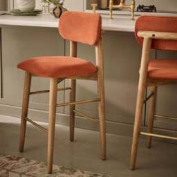 Layla Bar Stool in Rust Velvet