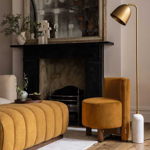 Wesley Occasional Chair In Mustard Velvet by Atkin And Thyme, H69 x W49 x D55 cm, Seat Height 45cm - image 1