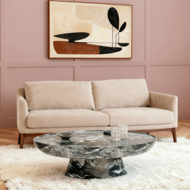 Barnaby 3 Seat Sofa in Mushroom Velvet by Atkin And Thyme - image 1