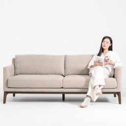 Barnaby 3 Seat Sofa in Mushroom Velvet by Atkin And Thyme - thumbnail 4