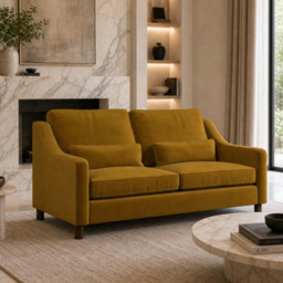 Hampton 3 Seat Sofa In Turmeric Easy Care Velvet