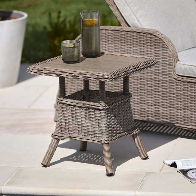 Karla Rattan Side Table by Atkin And Thyme, H49 x W46.5 x D46.5 cm - image 1