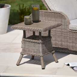 Karla Rattan Side Table by Atkin And Thyme, H49 x W46.5 x D46.5 cm - thumbnail 1