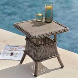 Karla Rattan Side Table by Atkin And Thyme, H49 x W46.5 x D46.5 cm - thumbnail 2
