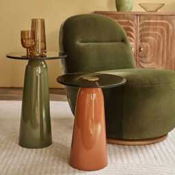 Ida Side Table In Green and Mustard