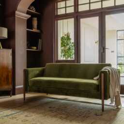 Lexington 3 seater Sofa in Deep Green Velvet