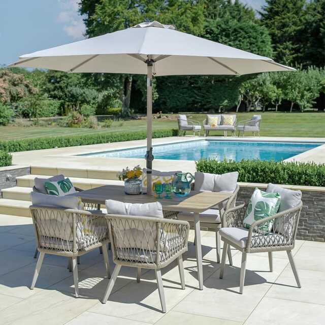 Lauren 6 Seat Dining Set with Parasol by Atkin And Thyme - image 1