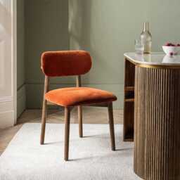 Layla Dining Chair In Rust Velvet