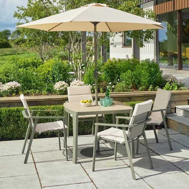 Valentina 4 Seat Dining Set with Parasol by Atkin And Thyme - image 1