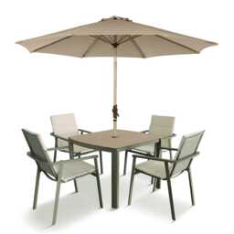 Valentina 4 Seat Dining Set with Parasol by Atkin And Thyme - thumbnail 2