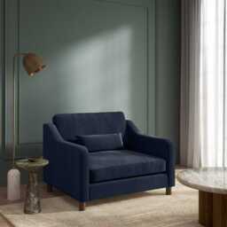 Hampton Loveseat In Indigo Easy Care Velvet