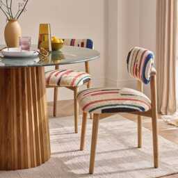 Layla Dining Chair in Striped Rug by Atkin And Thyme, H79 x W49 x D52.5 cm, Seat Height 48cm - thumbnail 3