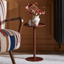 Trudy High Gloss Side Table - Cocoa Brown by Atkin And Thyme