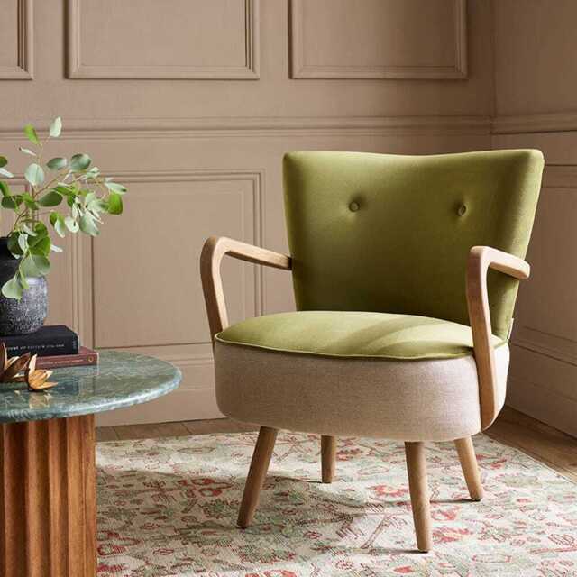 Calvin Armchair In Apple Green Velvet