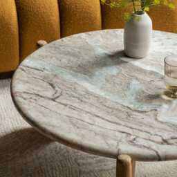 Trento Marble Coffee Table by Atkin And Thyme, H36 x W84 x D84 cm - thumbnail 3