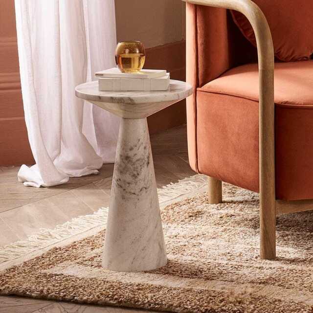 Basso Marble Side Table In Fantasy Brown