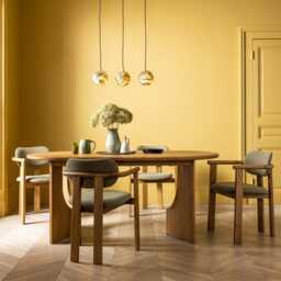 Cora Oak Dining Chair In Olive Green Boucle by Atkin And Thyme - thumbnail 5