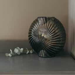 Ripple Table Lamp Green by Atkin And Thyme, W20x D9x H20 cm