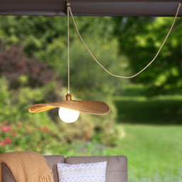 Liguria Rechargeable Rattan Pendant Light - Natural by Atkin And Thyme - thumbnail 2